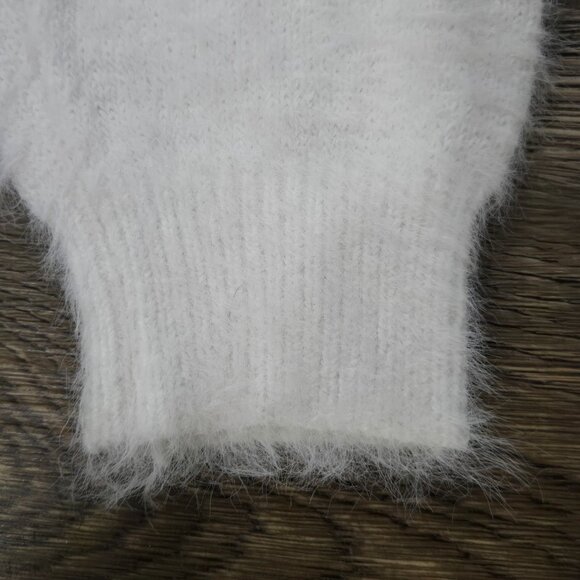 Soft and fluffy White Snowman Sweater dress, tunic length sweater - Picture 5 of 9